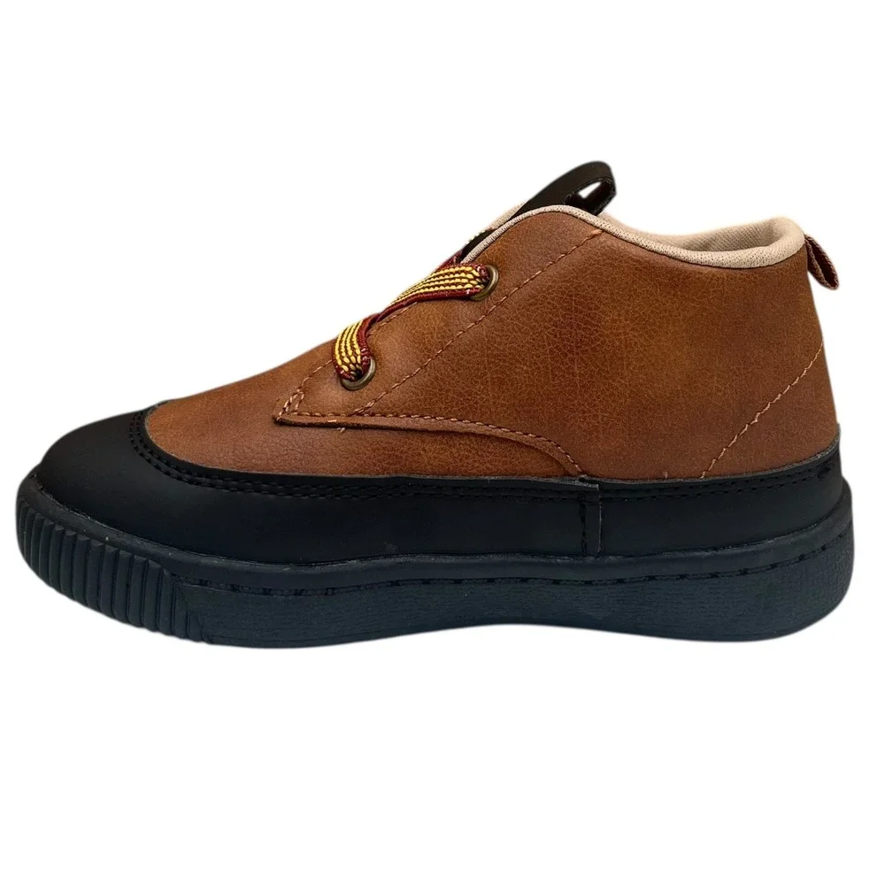 Carters Little Boys Sporty Ankle Bootie Size 11 Brown Black Slip-on Style‎